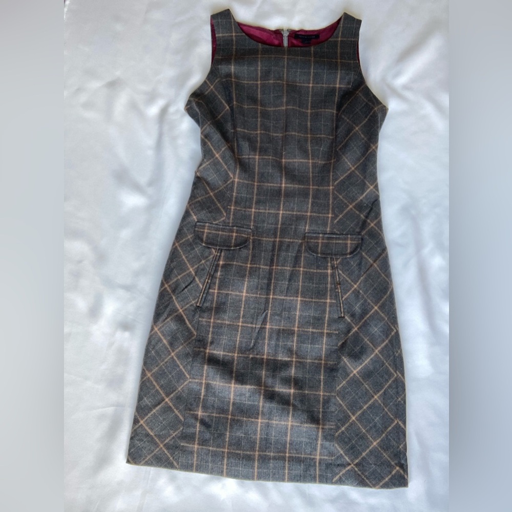 Tommy Hilfiger Wool Plaid Jumper Dress